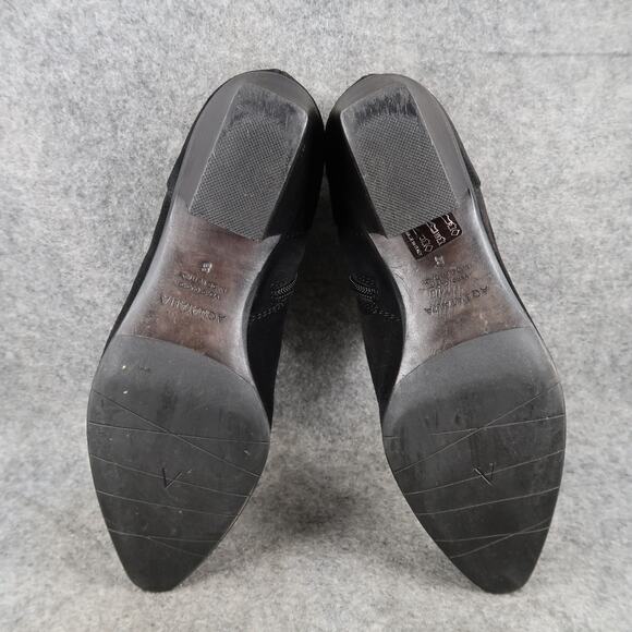 Aquatalia Shoes Womens 8 Booties Franca Ankle Boot Leather Almond Toe Black Zip - Picture 11 of 15